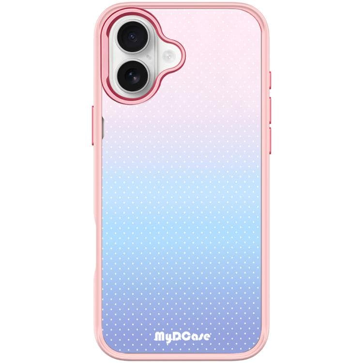 For iPhone 17 Sky Blue Dots Pattern Magnetic Phone Case(Pink)