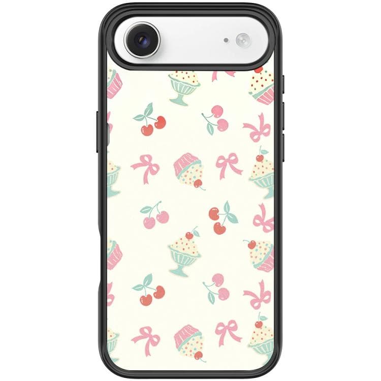 For iPhone Air Cherry Cake Pattern Magnetic Phone Case(Black) - Immagine 1