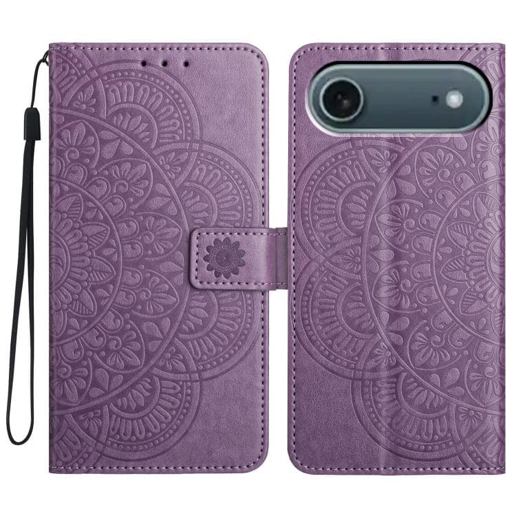 For iPhone Air Flower Embossed Leather Phone Case(Purple) - Immagine 1