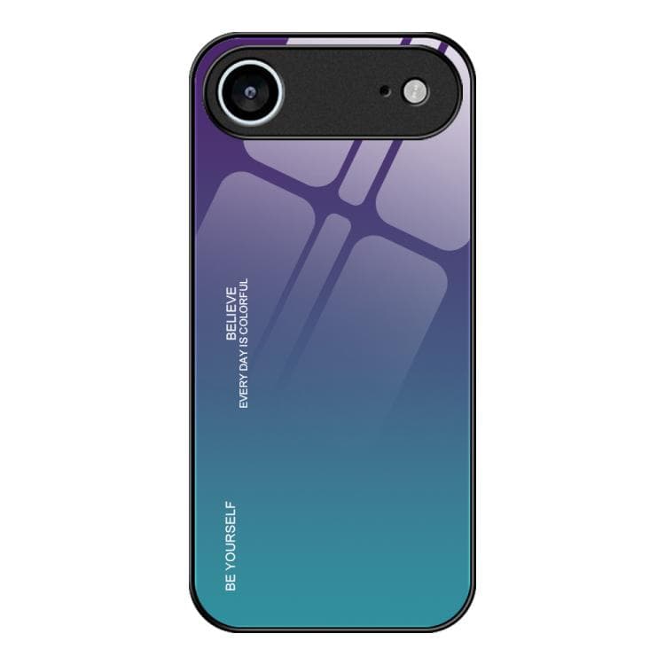 For iPhone Air Gradient Color Glass Phone Case(Aurora Blue) - Immagine 1