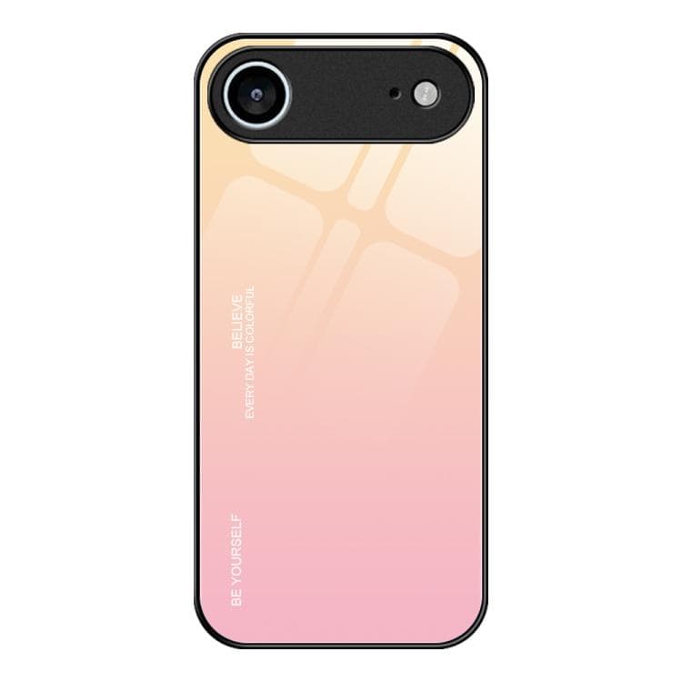 For iPhone Air Gradient Color Glass Phone Case(Yellow Pink) - Immagine 1