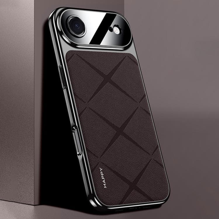 For iPhone Air Plain Leather PC Phone Case(Brown) - Immagine 1