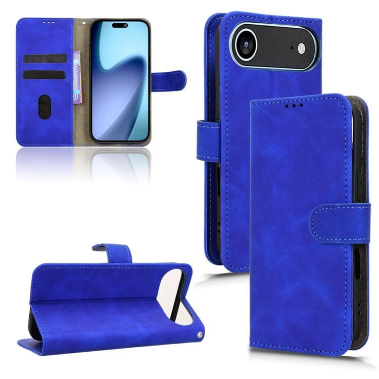 For iPhone Air Skin Feel Magnetic Flip Leather Phone Case(Blue) - Immagine 1