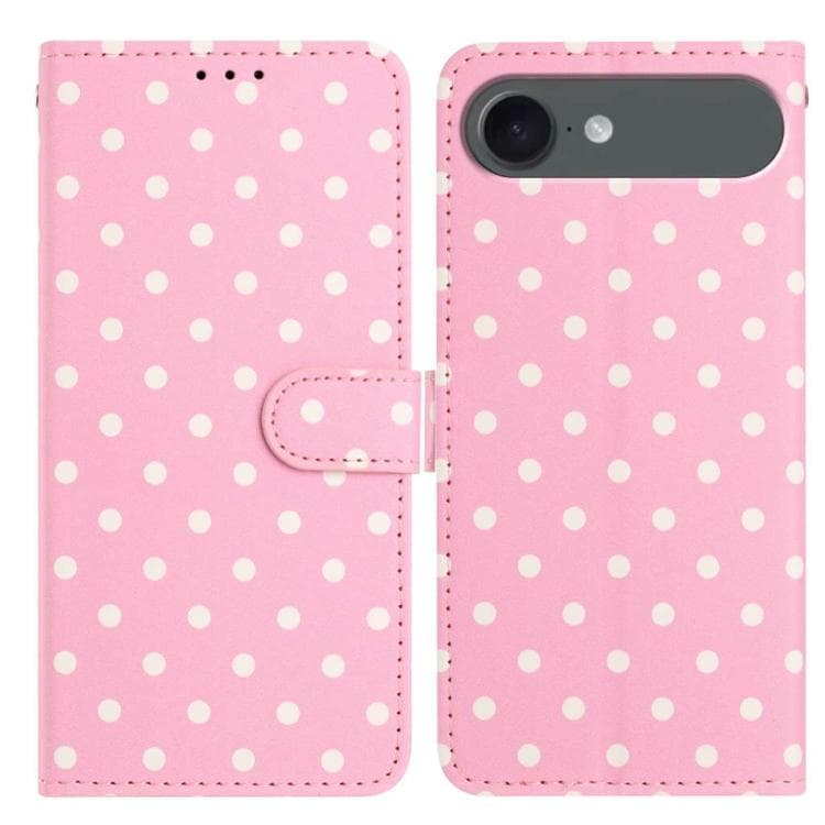 For iPhone Air Small Dots Pattern Vegan Leather Phone Case(Pink) - Immagine 1