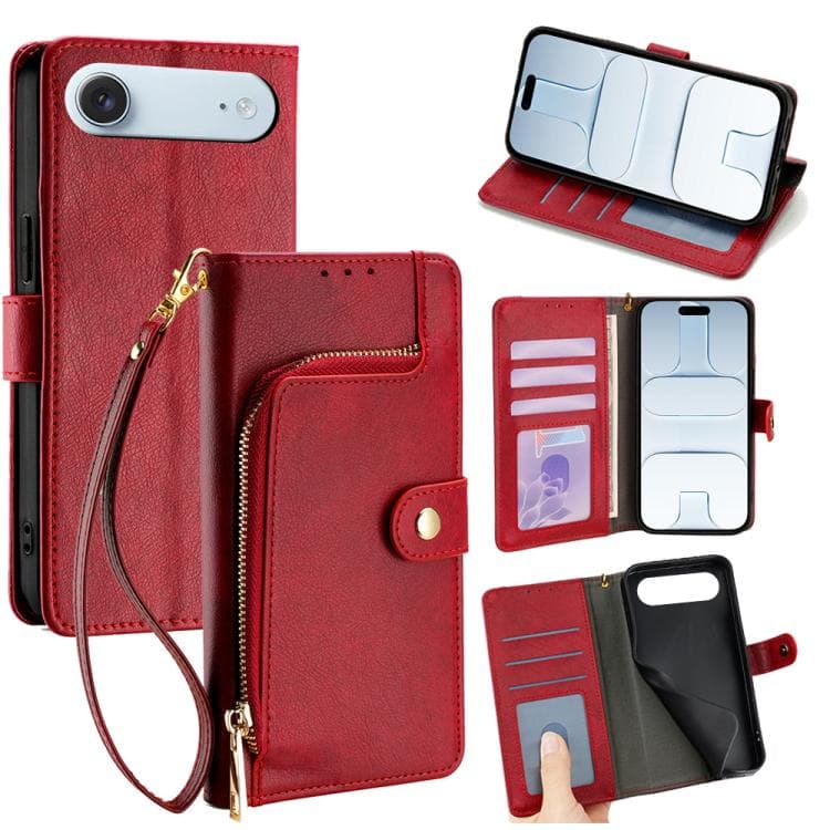 For iPhone Air Zipper Bag Leather Phone Case(Red) - Immagine 1