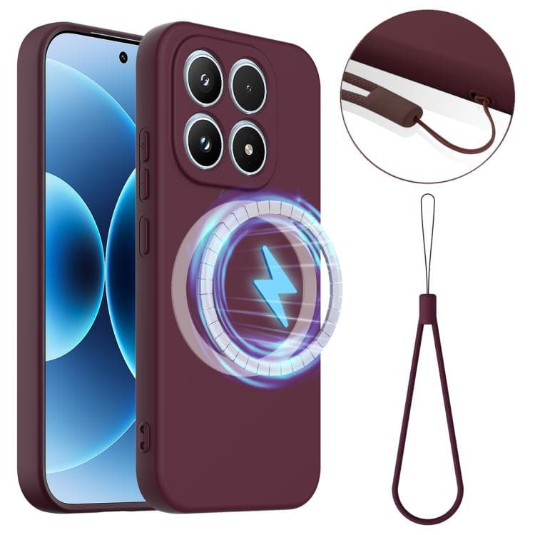 For Xiaomi 17 Shockproof Silicone Magsafe Phone Case(Plum Color) - Immagine 1