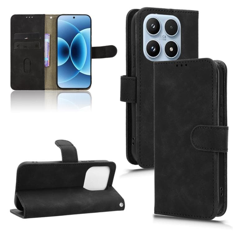 For Xiaomi 17 Skin Feel Magnetic Flip Leather Phone Case(Black) - Immagine 1