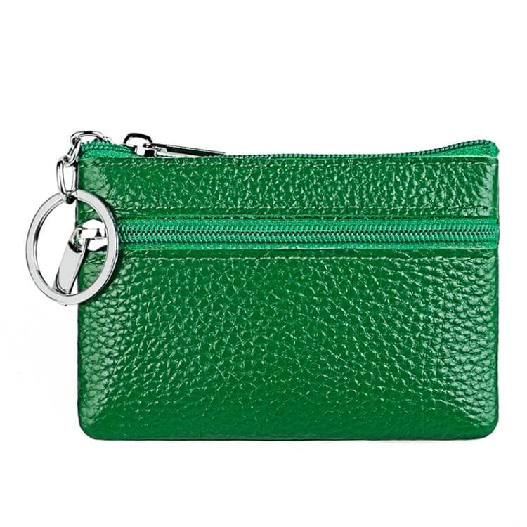 Genuine Leather Zipper Key Coin Purse(Bright Green) - Immagine 1