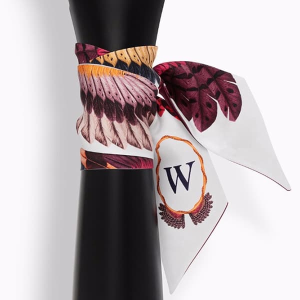 Fazzoletto piccolo Tarocchi Lettera per Donna, Larghezza: 6,2 cm, Lettera: W - Immagine 1