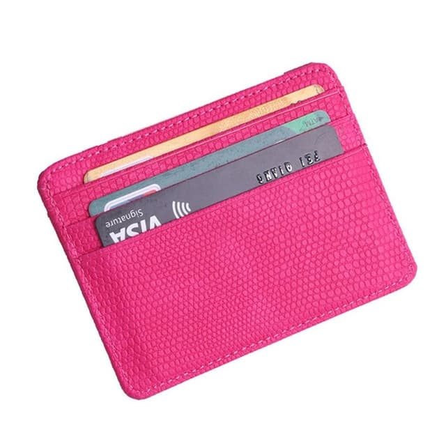 Lizard Pattern PU Leather Bank Card Set Card Package(Pink) - Immagine 1