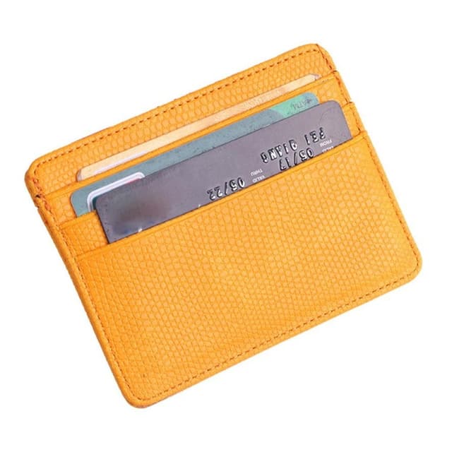 Lizard Pattern PU Leather Bank Card Set Card Package(Yellow) - Immagine 1