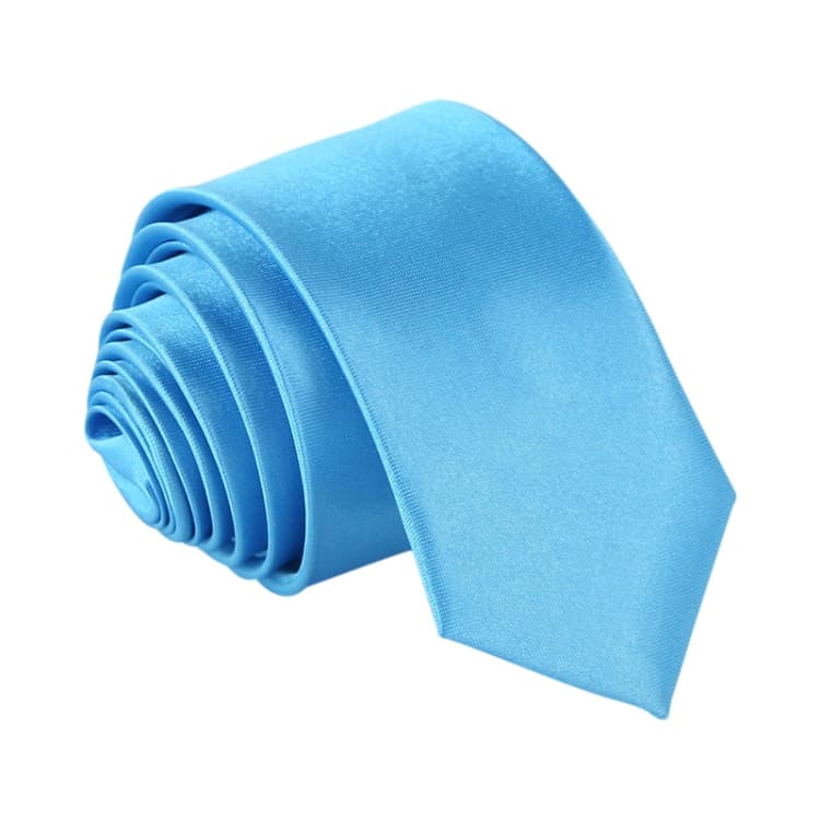 Cravatta sottile casual a freccia stretta per uomo (Azzurro cielo) - Immagine 1
