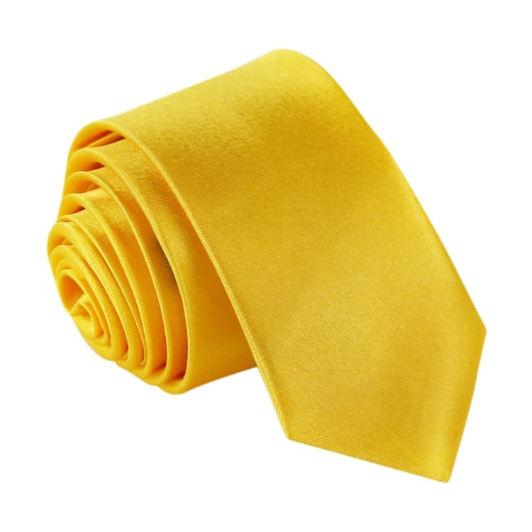 Cravatta sottile casual da uomo con freccia stretta (Gialla) - Immagine 1