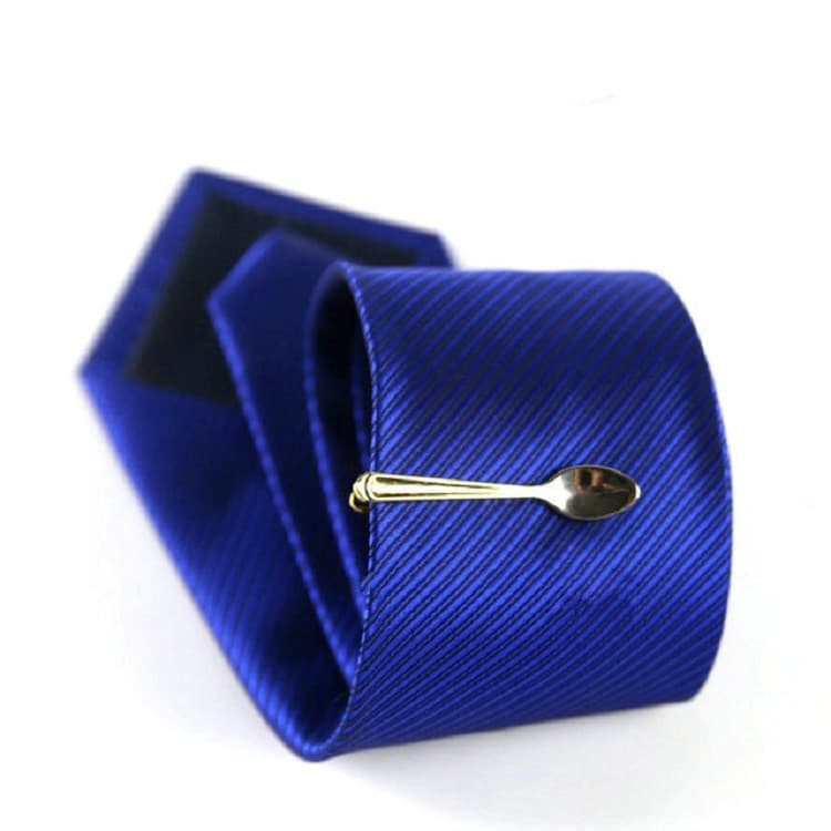 Clip per cravatta in metallo firmato uomo Accessori abbigliamento (Cucchiaio) - Immagine 1