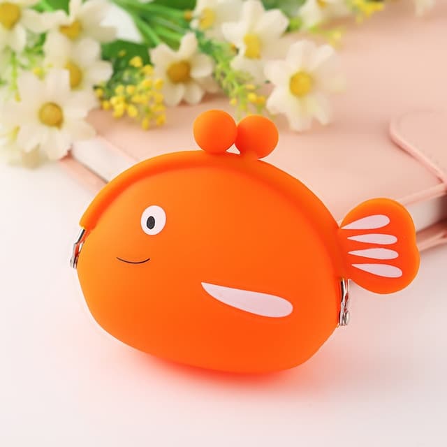 Mini Cute Fish Creative Cartoon Silicone Coin Purse(Orange) - Immagine 1