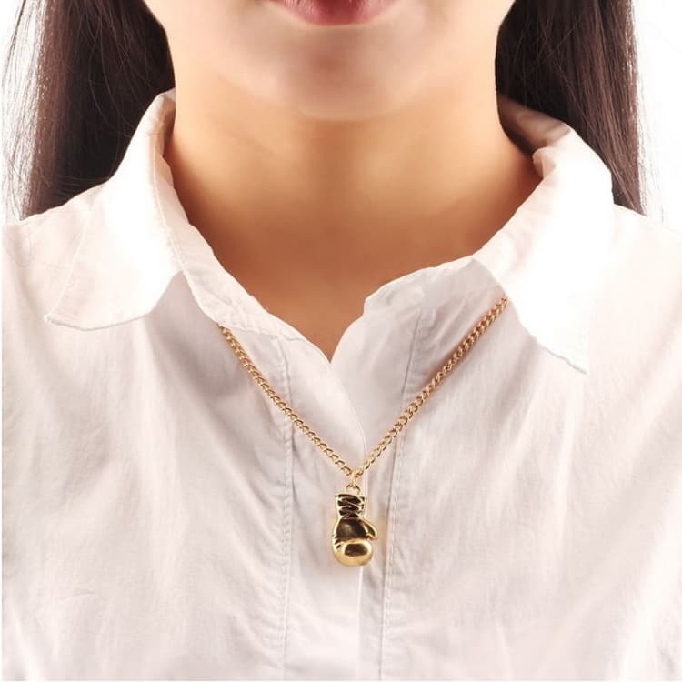 Collana guantone da boxe mini retrò punk (oro) - Immagine 1