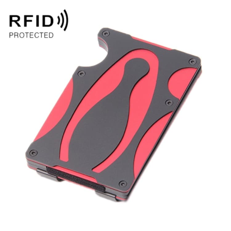 RFID Anti-Degaussing Anti-Theft Metal Wallet(Red) - Immagine 1