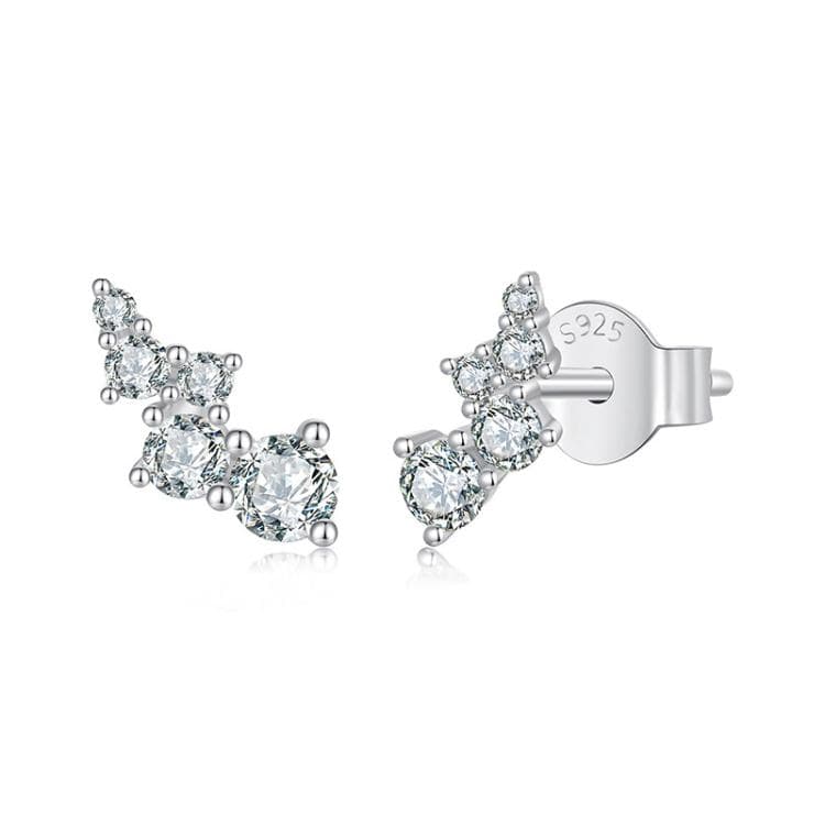 Orecchini a bolla in argento sterling S925 con moissanite (MSE080) - Immagine 1