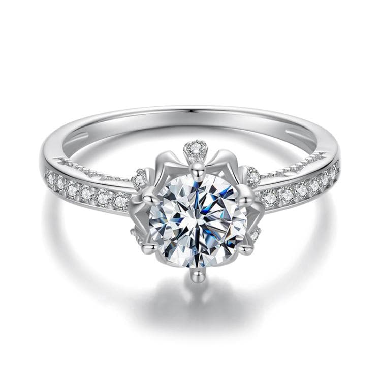 S925 Sterling Silver Moissanite Bud Inlaid Zircon Ring(8) - Immagine 1