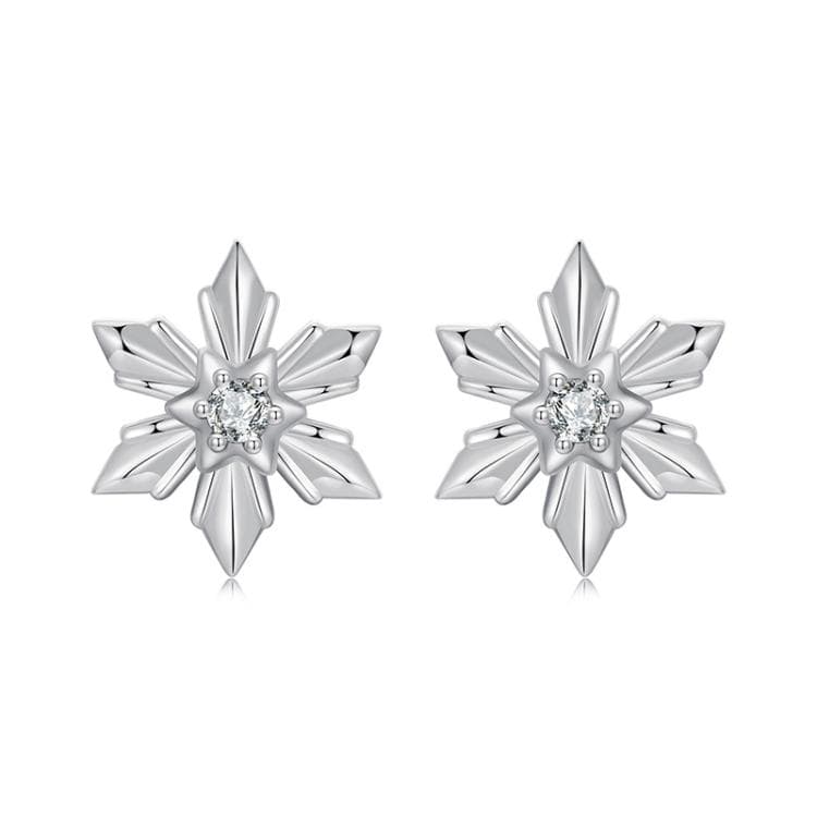 Orecchini a fiocco di neve ossidati in argento sterling S925 (SCE1841) - Immagine 1