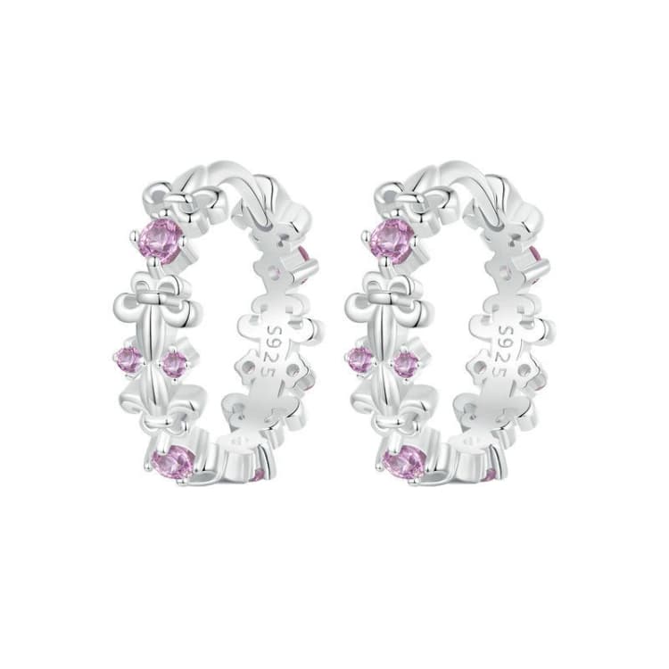 Orecchini a Iris in Argento Sterling S925 placcato Platino (BSE1046) - Immagine 1