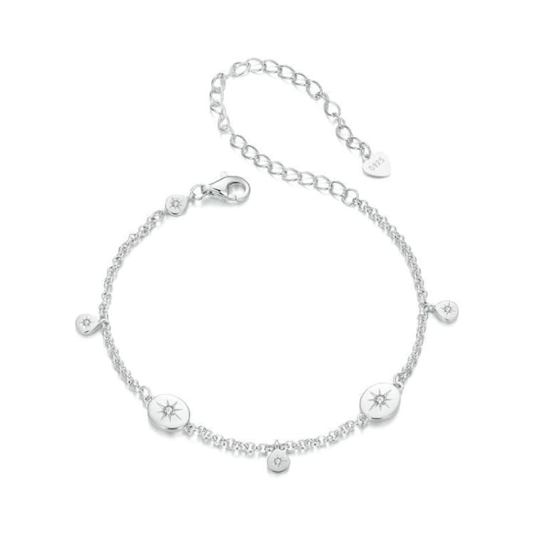 Bracciale Sole in Argento Sterling S925 placcato Platino (BSB182) - Immagine 1