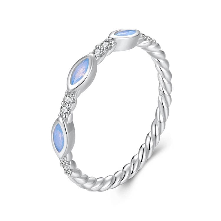 S925 Sterling Silver Platinum-Plated Zircon Nano Opal Ring(7) - Immagine 1