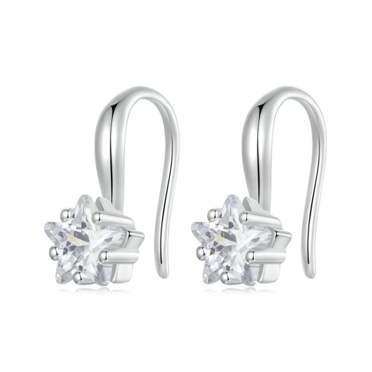 Orecchini da donna in argento sterling S925 con zircone a stella (BSE1028) - Immagine 1