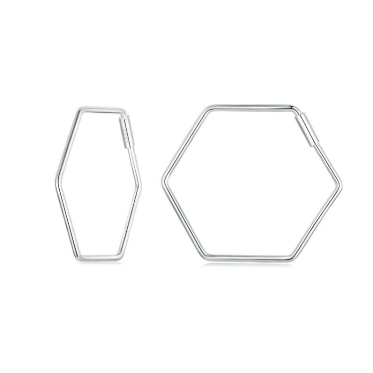 Orecchini esagonali in argento sterling S925 con zircone (SCE1710) - Immagine 1