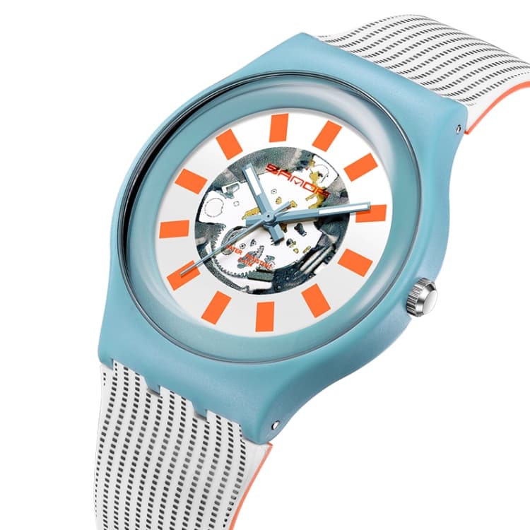 SANDA 3207 Fashion Waterproof  Electronic Sports Watch(Blue+White) - Immagine 1