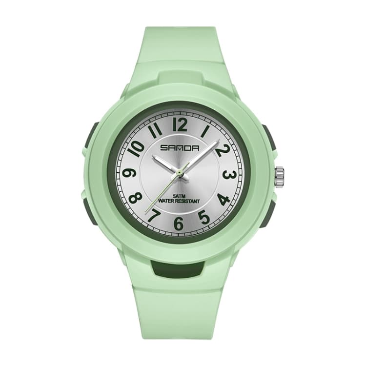 SANDA 6095 Student Sports Waterproof Electronic Watch(Green) - Immagine 1