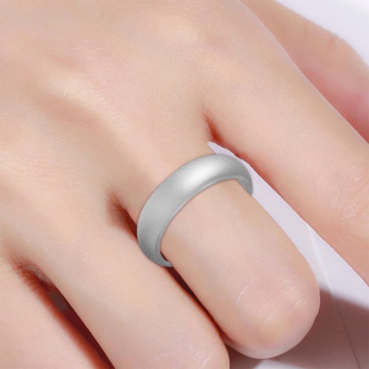 Anello in silicone glitter largo 5,7 mm SH100, anello per coppia n.7 (argento) - Immagine 1