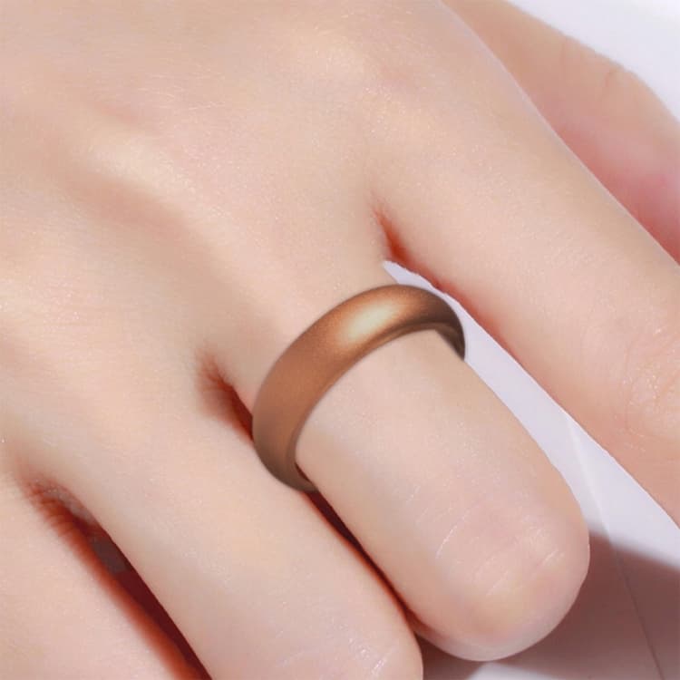 Anello in silicone glitter largo 5,7 mm SH100, anello per coppia n.9 (rame) - Immagine 1