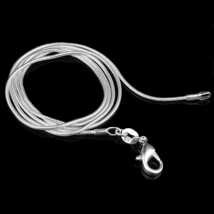 Collana a catena ossea di serpente placcata argento, collana sottile da donna - Immagine 1