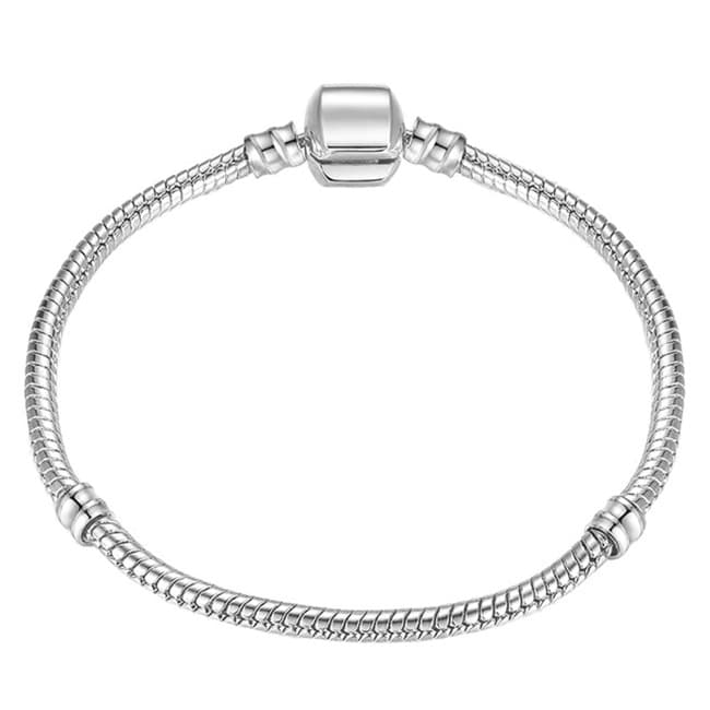 Bracciale a catena a maglie serpente in argento, lunghezza: 21 cm (placcato argento) - Immagine 1