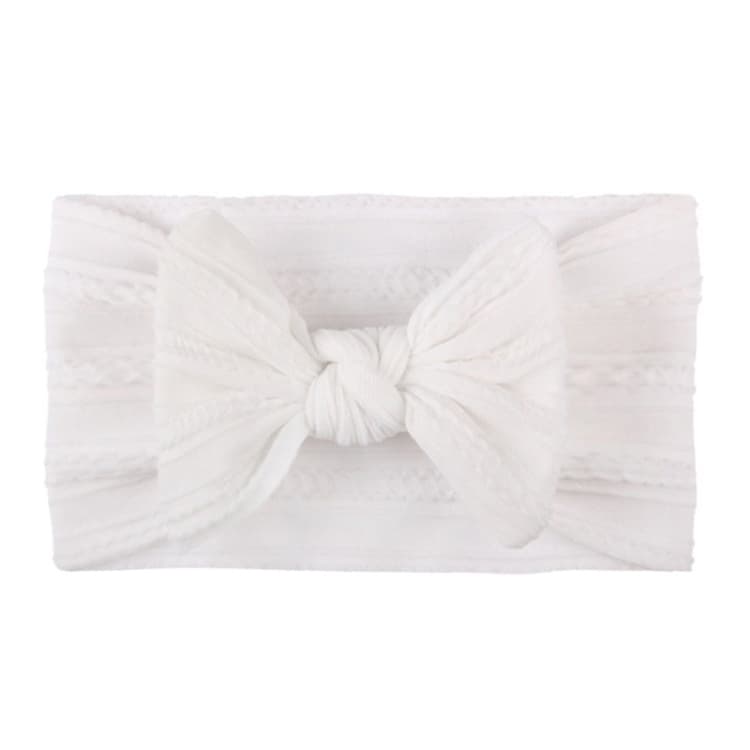 Fascia per bambini in nylon jacquard morbido con fiocco (Bianco) - Immagine 1