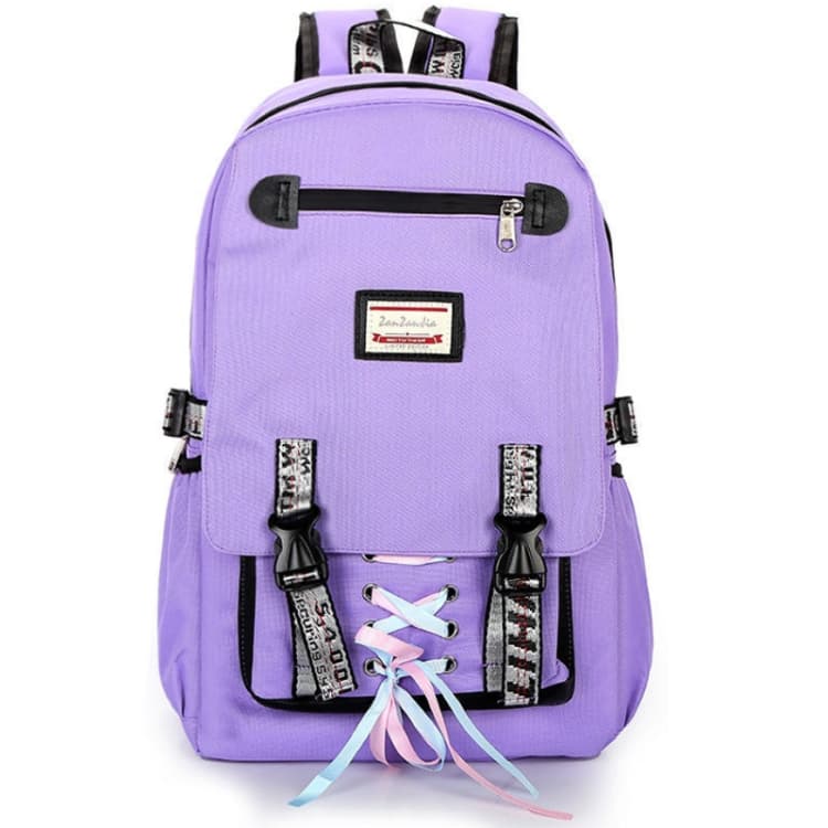 Sports and Leisure USB Charging Anti-Theft Backpack(Purple) - Immagine 1