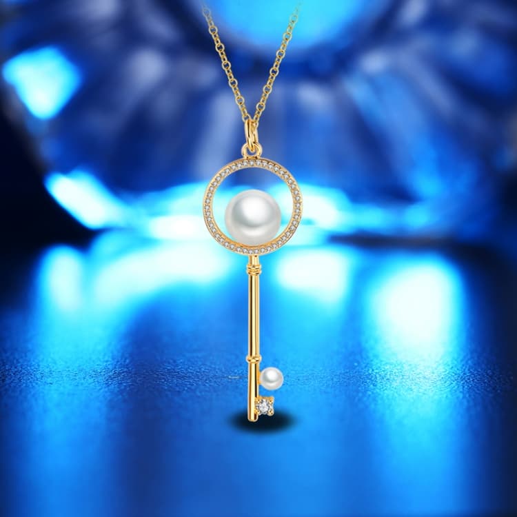 Collana a forma di diamante con perline tendenza estate per donna (Oro) - Immagine 1