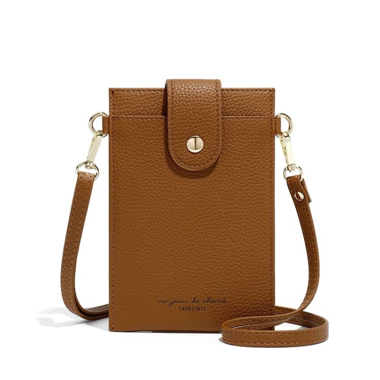 T6029 Niche Messenger Bag Thin Ladies Mobile Wallet(Brown)