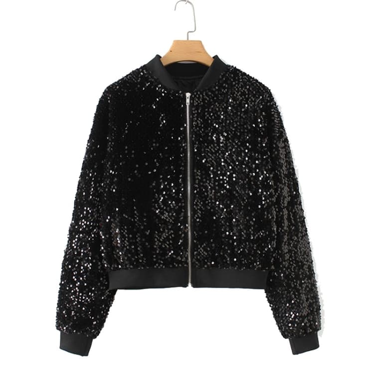 Velvet Sequin Embroidery Short Women Jacket - Immagine 1