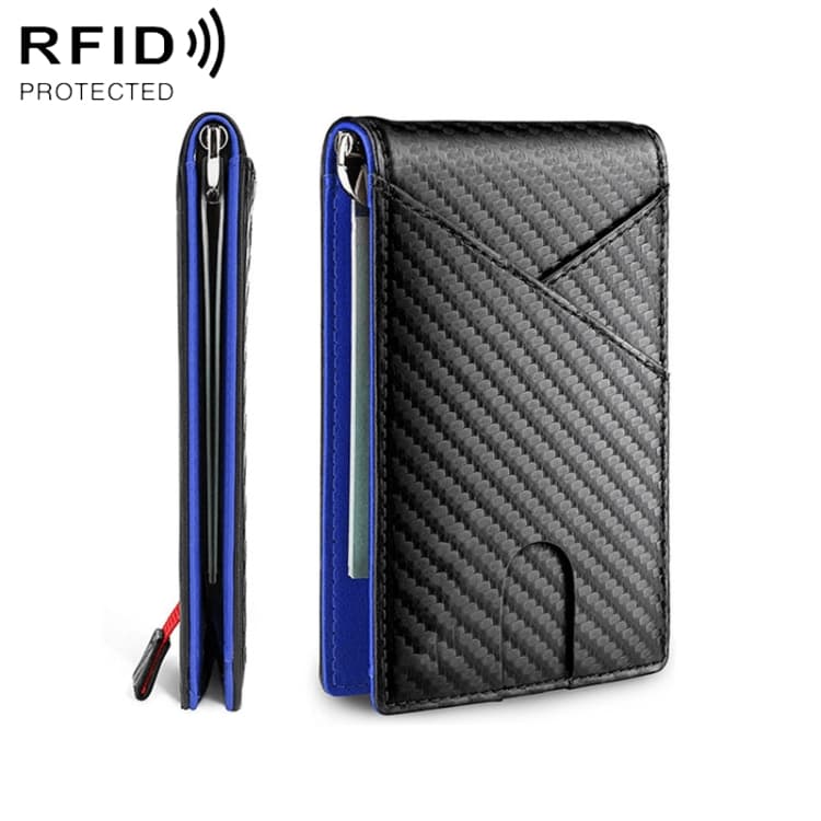 W2108A1 RFID Carbon fiber Business Wallet For Men(Blue) - Immagine 1