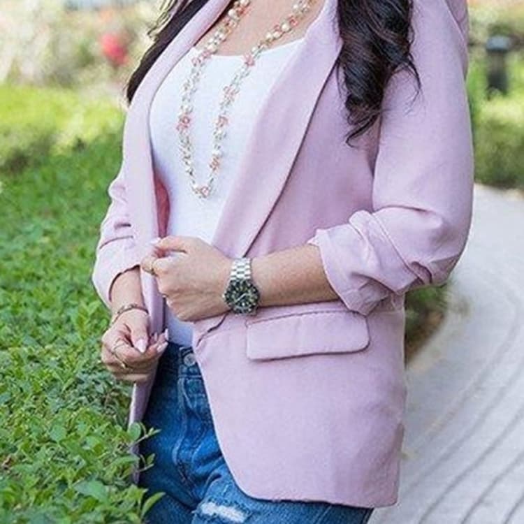 Women Solid Color Buckleless Slim Casual Suit - Immagine 1