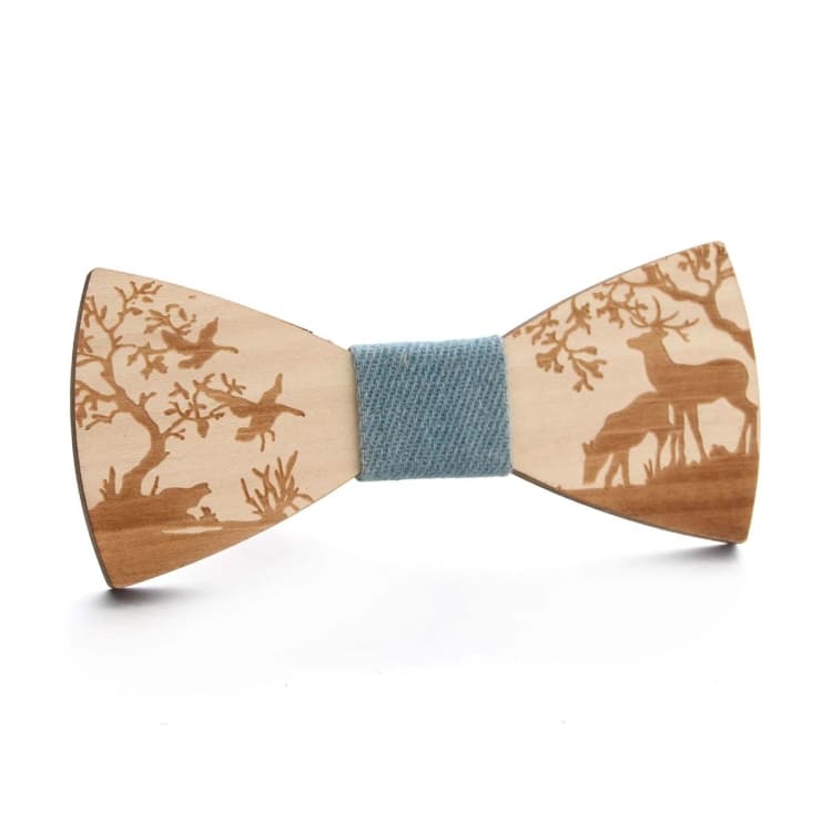 Papillon in legno per uomo, decorazione per abbigliamento, colore: blu alce - Immagine 1