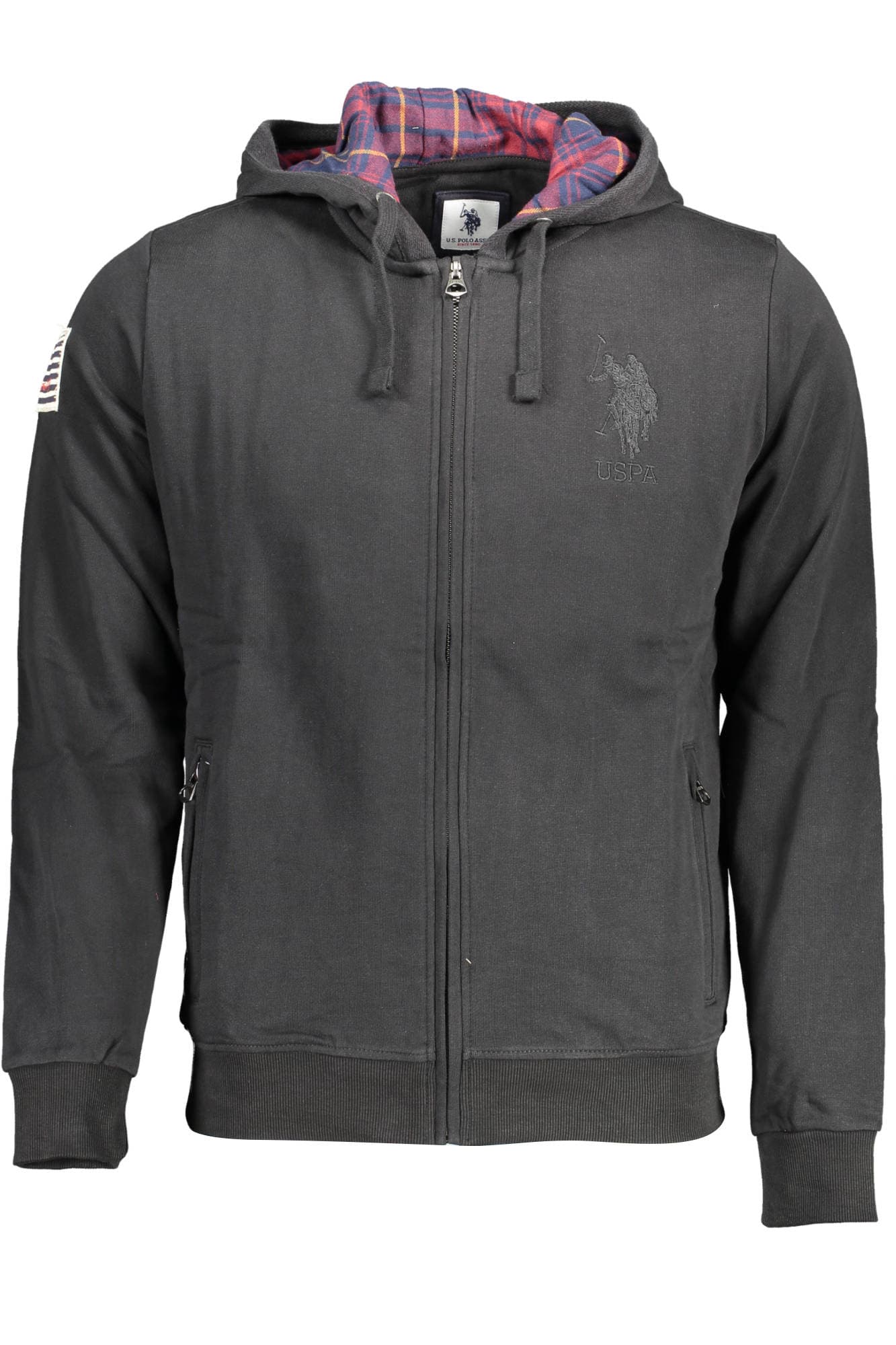 U.S. POLO ASSN. FELPA CON ZIP UOMO NERO