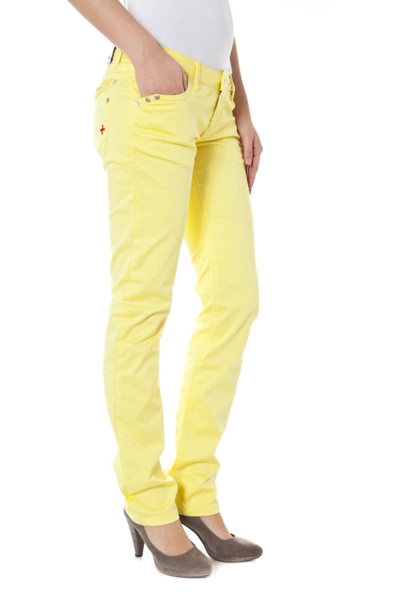 ZUELEMENTS PANTALONE DONNA GIALLO - Miniatura 3
