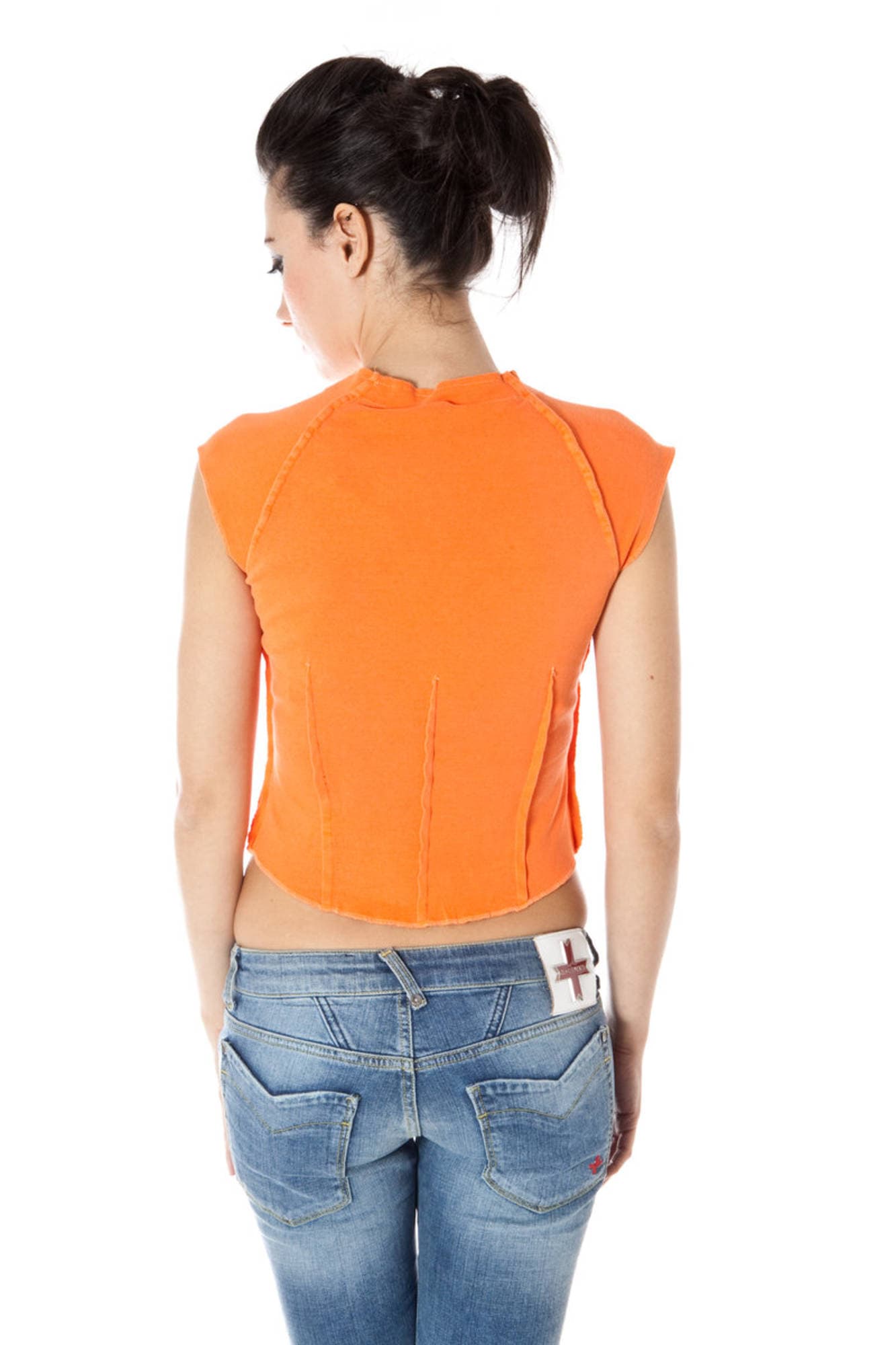 ZUELEMENTS T-SHIRT MANICHE CORTE DONNA ARANCIO - Miniatura 2