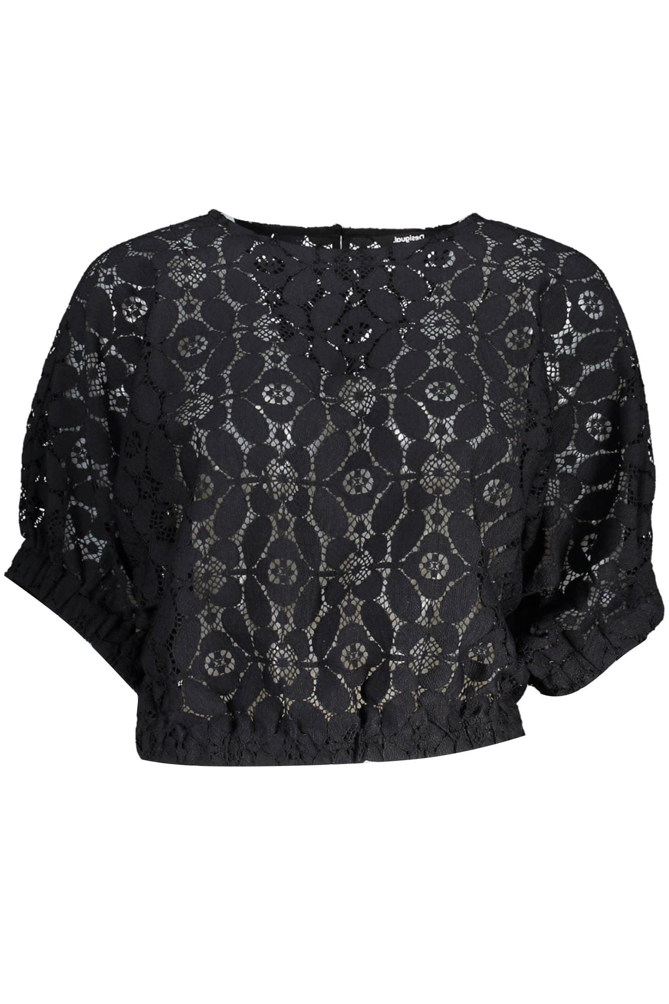 DESIGUAL T-SHIRT MANICHE CORTE DONNA NERO