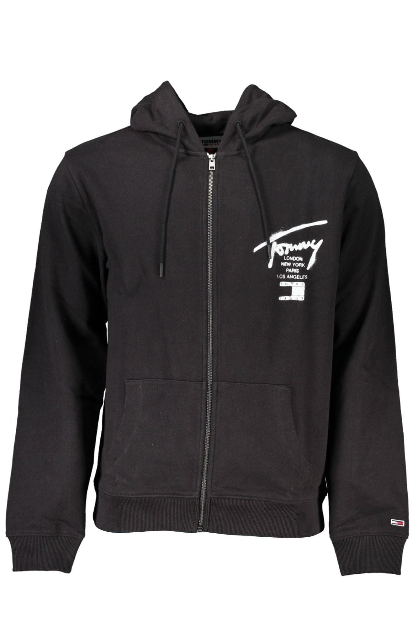 TOMMY HILFIGER FELPA CON ZIP UOMO NERO - Immagine 1