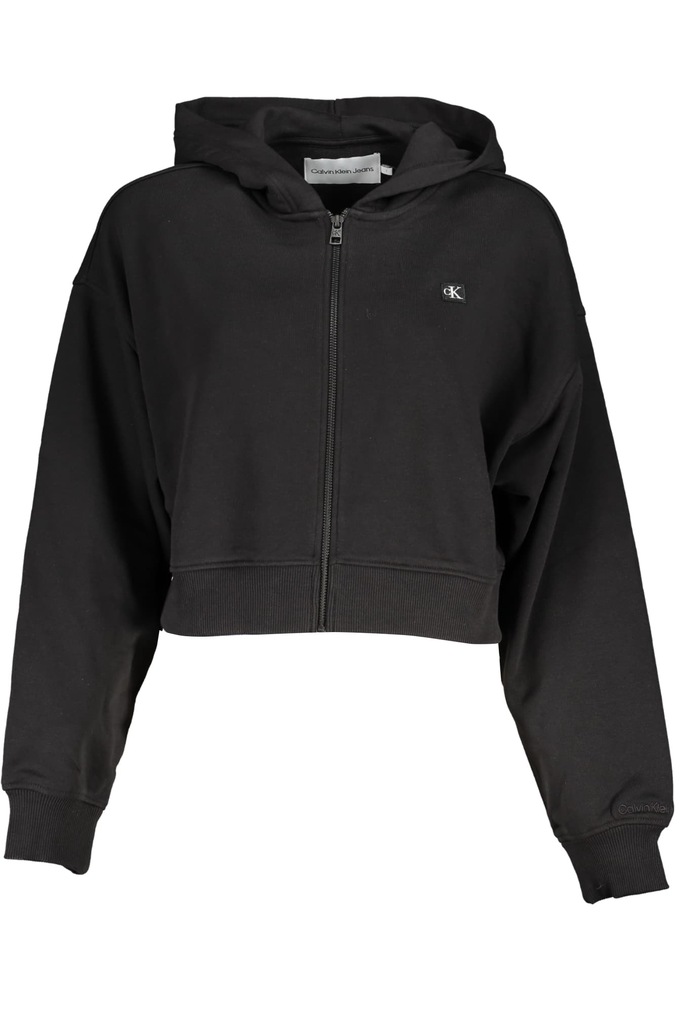 CALVIN KLEIN FELPA CON ZIP DONNA NERO - Immagine principale