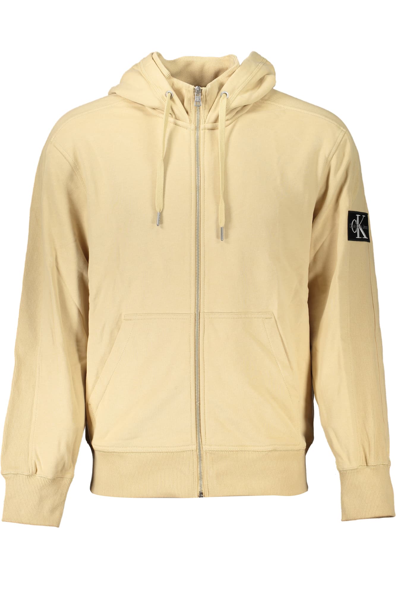 CALVIN KLEIN FELPA CON ZIP UOMO BEIGE - Immagine principale